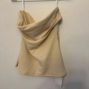 Zip Down Overfold Strapless Tube Top